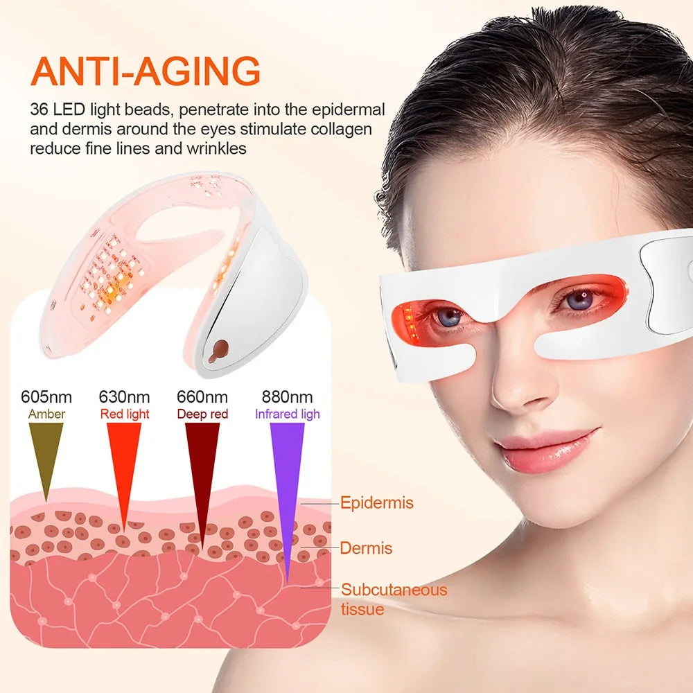 Anti-aging Eye Massager LED Photon Therapy Relax Fatigue Relief Lighten Dark Circles Smooth Eye Fine Line Beauty Eye Care