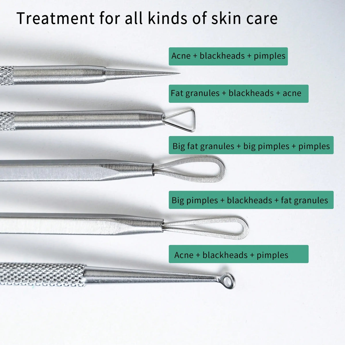 Stainless Steel Blackhead Pore Acne Remover Tool Kit,Professional Facial Cleansing Care Set With Storage Box,Blackhead Extractor