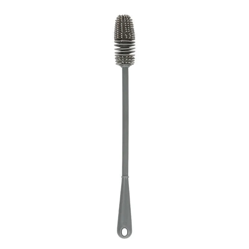 Silicone Milk Bottle Brush Cup Scrubber Glass Cleaner Long Handle Drink Bottle Clean Brush Kitchen Cleaning Tool