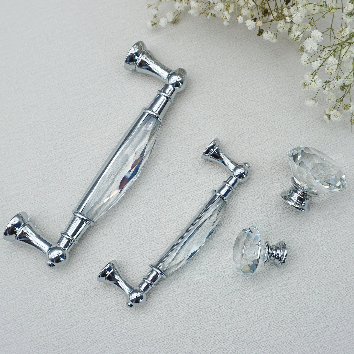 Gold Chrome Cabinet Handles Drawer Single Hole Knobs Luxury Wardrobe Dresser Pulls Modern Kitchen Accessories Furniture Hardware