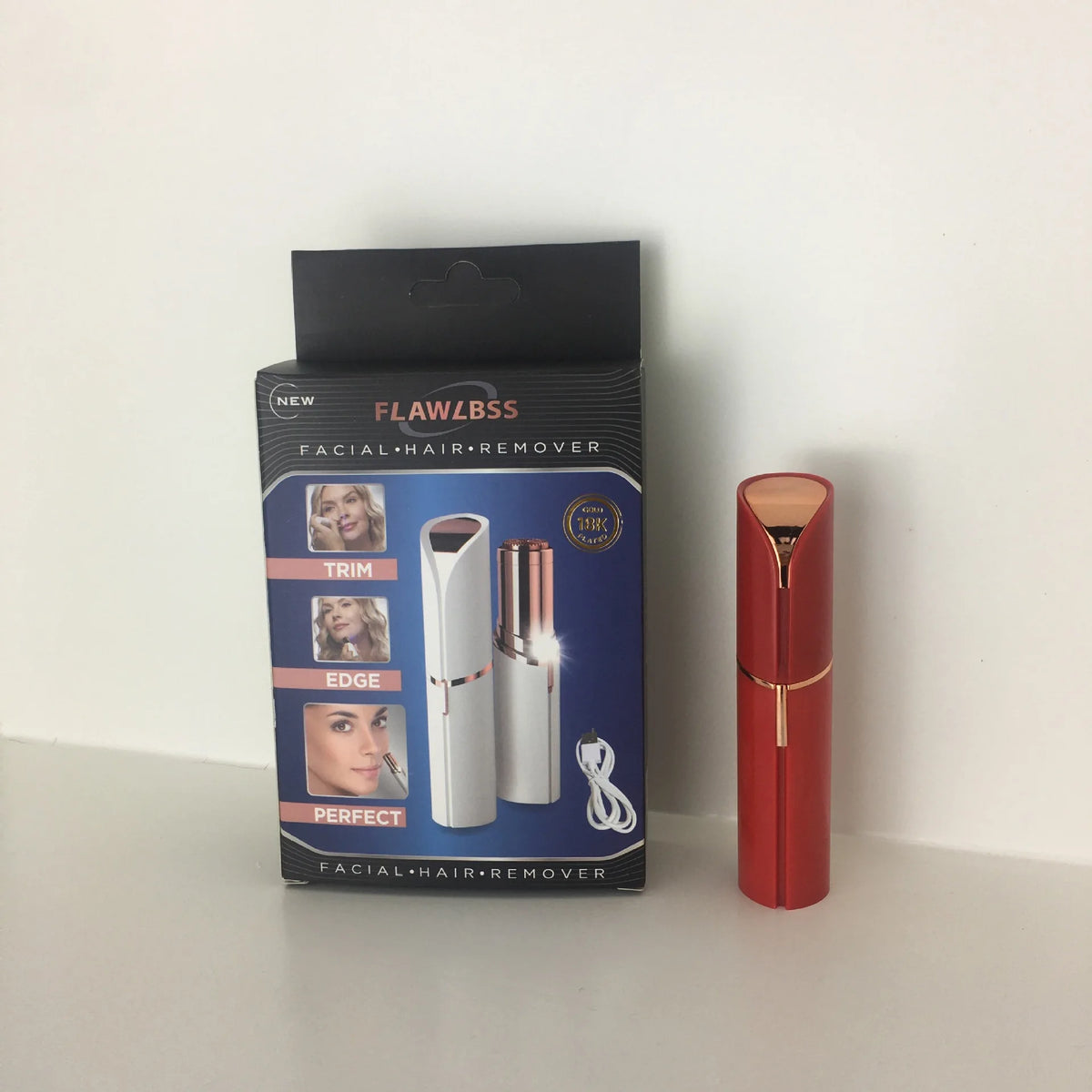 Flawless Facial Electric Eyebrow Trimmer Mini Epilator Lipstick Facial Hair Removal Portable Women Painless Razor Tool