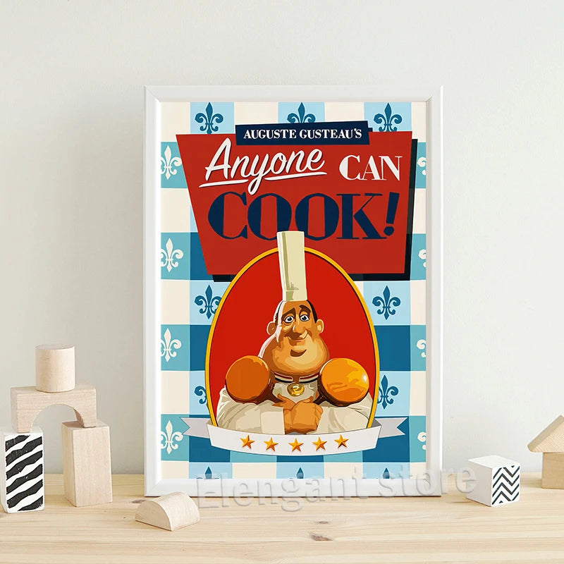 Cartoon Movie Ratatouille Art Prints Decorative Poster Classic Cartoon Film Canvas Painting Dining Room Kitchen Wall Decor