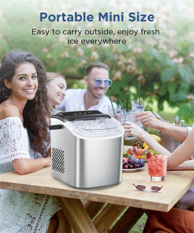 Electric Ice maker for Bar Home Kitchen Office bullet cylindrical Cube Maker via Scoop Automatic mini ice making Machine