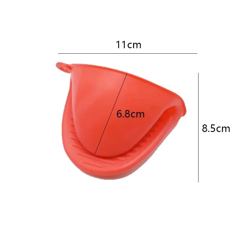 2pcs Thicken Baking Silicone Oven Mitts Microwave Oven Glove Heat Insulation Anti-slip Grips Bowl Pot Clips Kitchen Gadgets