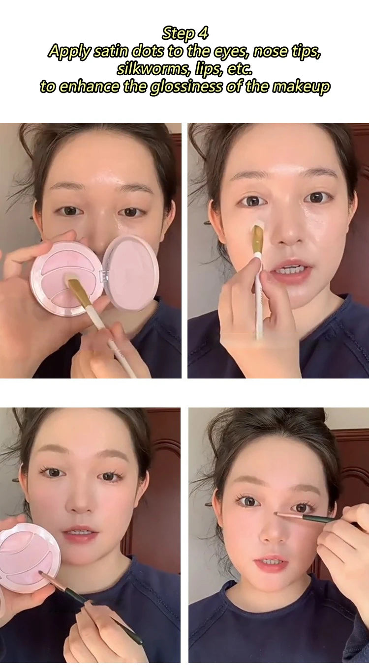 3-color Highlighter Palette Multi-use Mash Potato Pearlescent Matte Facial Contour Powder Cream Natural 3D Face Brighten Makeup