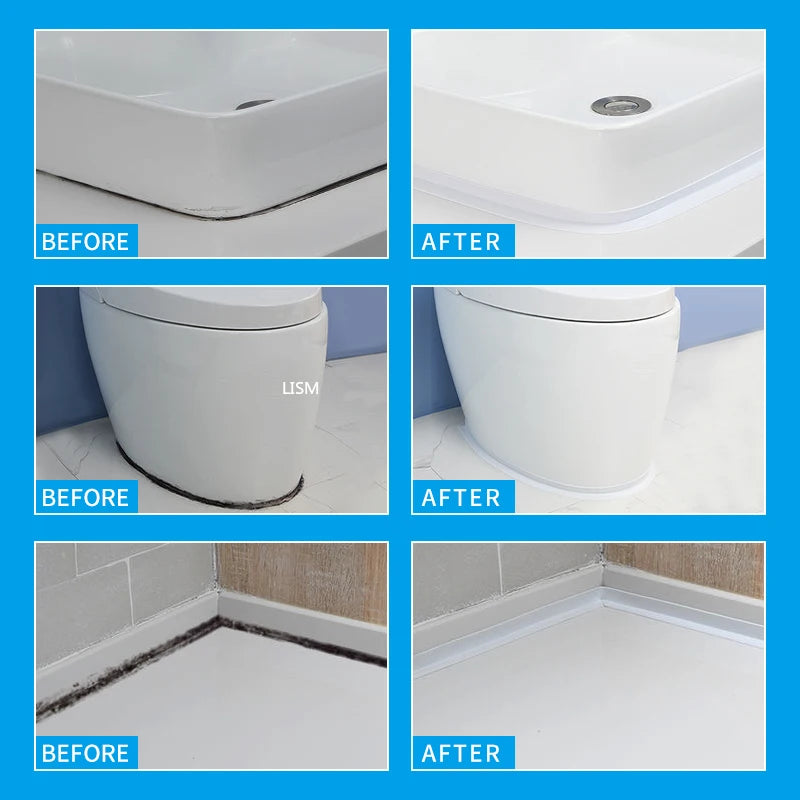 Shower Bath Sealing Tape Strips PVC Self Adhesive Waterproof Wall Stickers For Bathroom Kitchen Seal Caulk Strip Sink Mold Proof