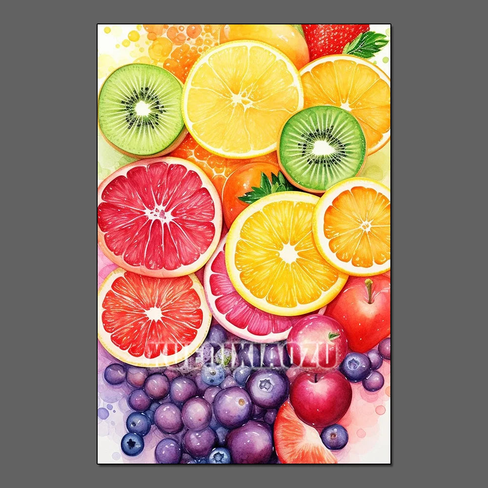 Fruit Diamond Painting Strawberry Lemon Picture Full Diamond Mosaic Cross Stitch Kit Art DIY Kitchen Restaurant Home Decoration