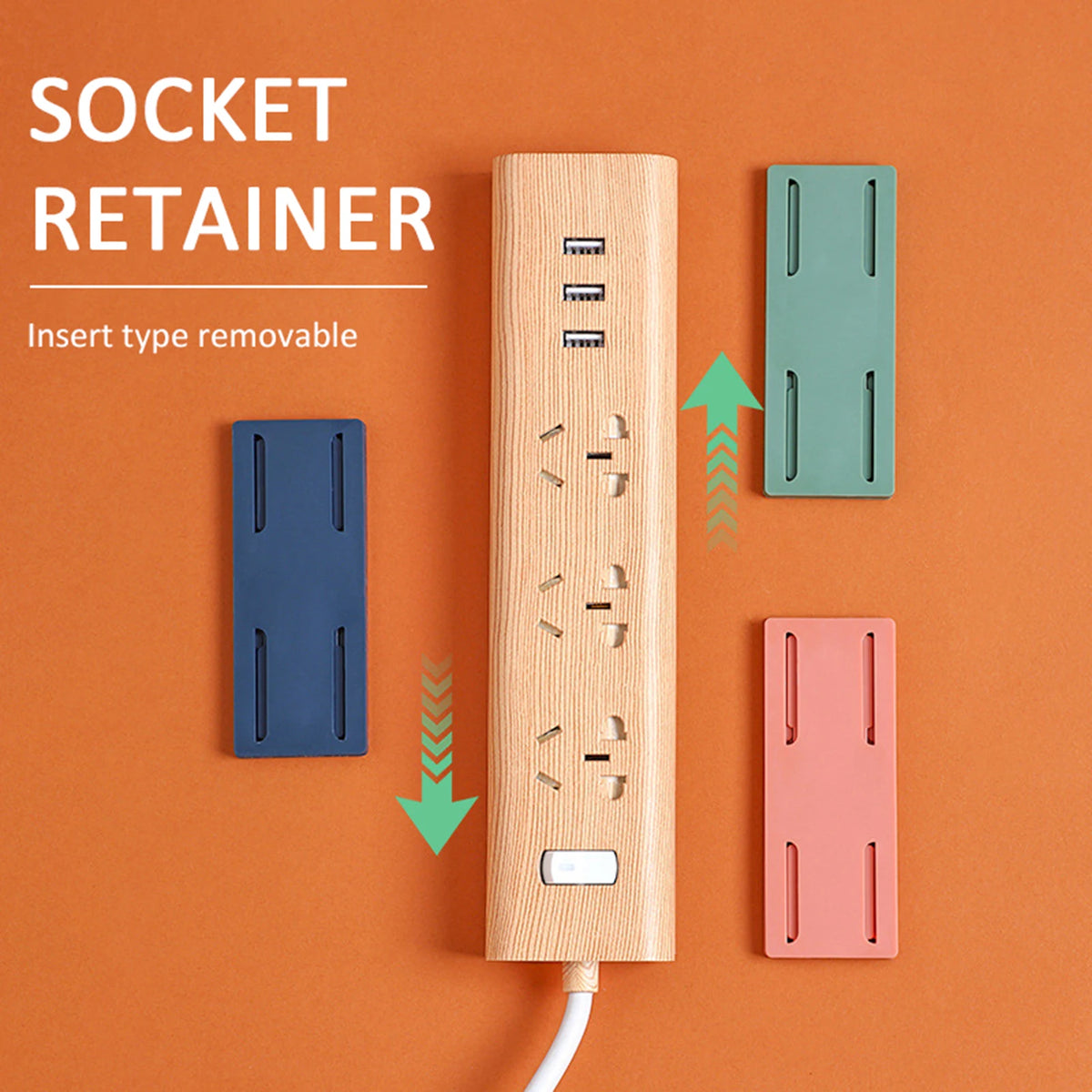 Self-Adhesive Power Socket  Strip Fixator Wall  Mounted Self Adhesive  Punch Free Row Plug Holder for Kitchen Home Office