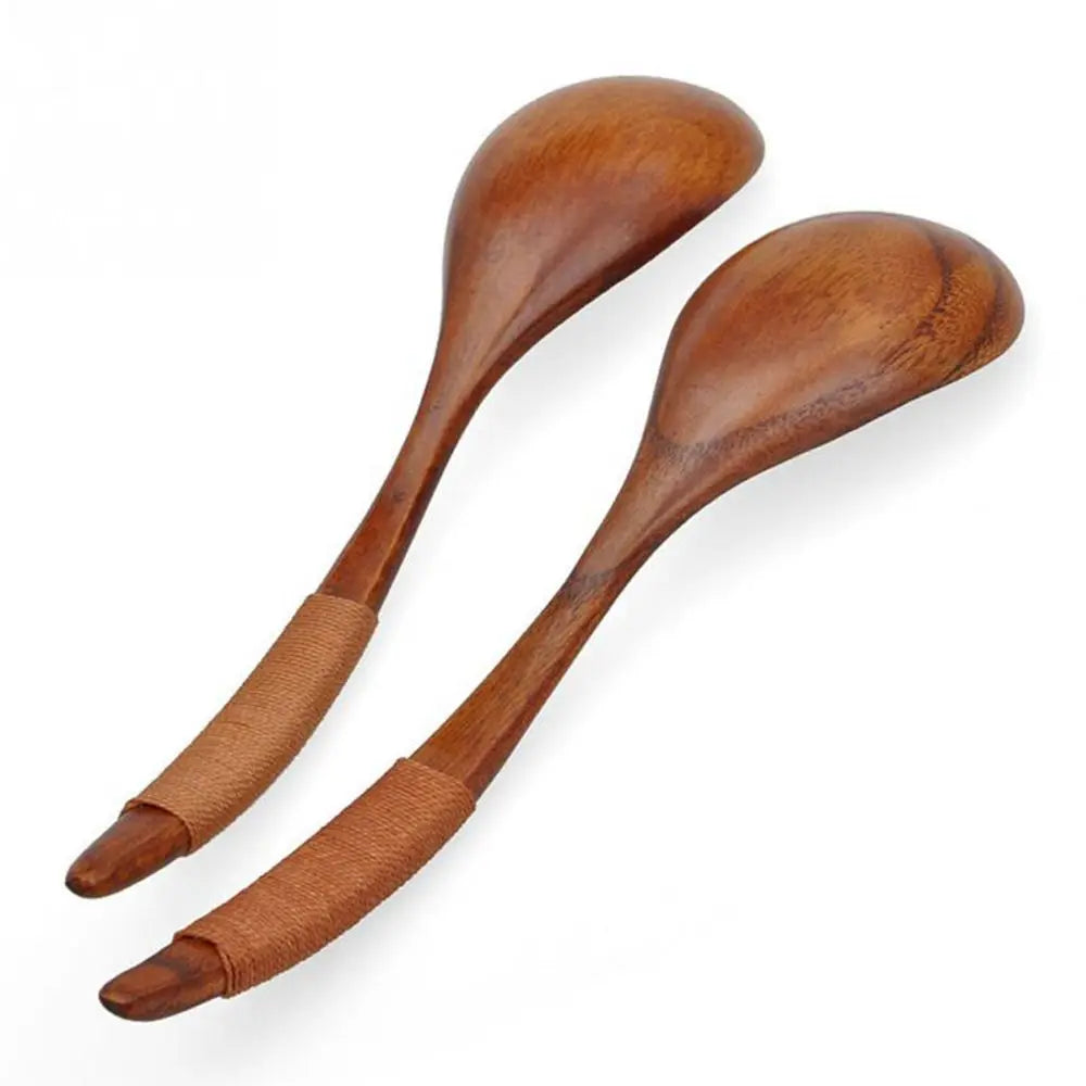 Coffee Dessert Catering Scoop Hand-made Wood Tableware Wooden Spoon Kitchen Tool Cooking Utensil Soup Spoon