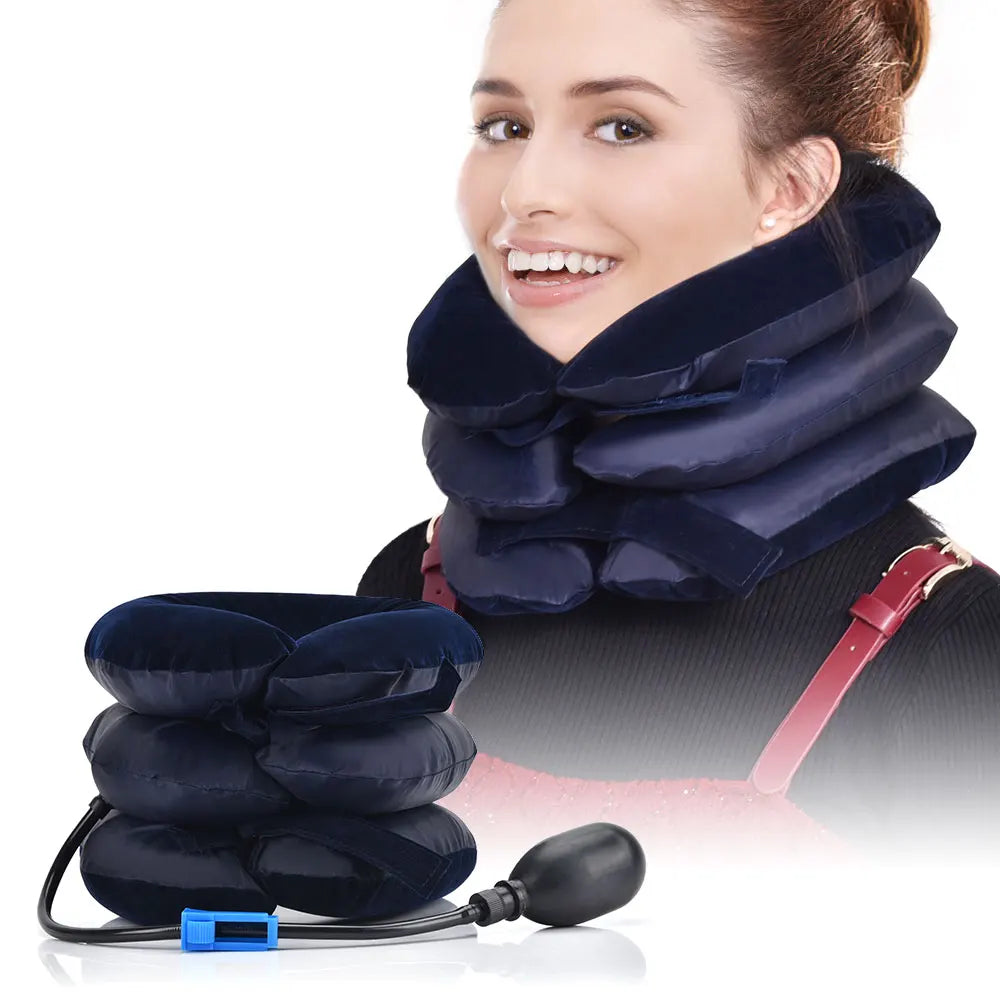 Dropshipping Inflatable Cervical Retractor Neck Massager Air Cervical Traction Neck Stretching Brace Soft Neck Cervical