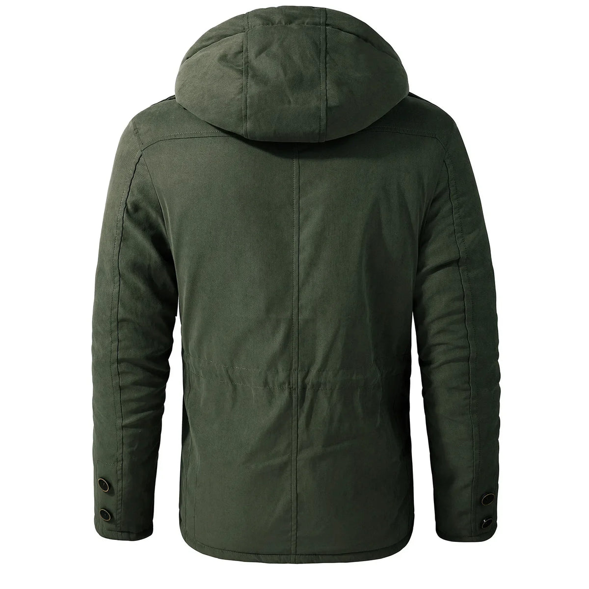 Men's Jacket WINTER USA SIZE Large SIZE Lamb Fleece JACKETS Hooded Cotton Thickened Multi Pocket Casual Mid length Coat