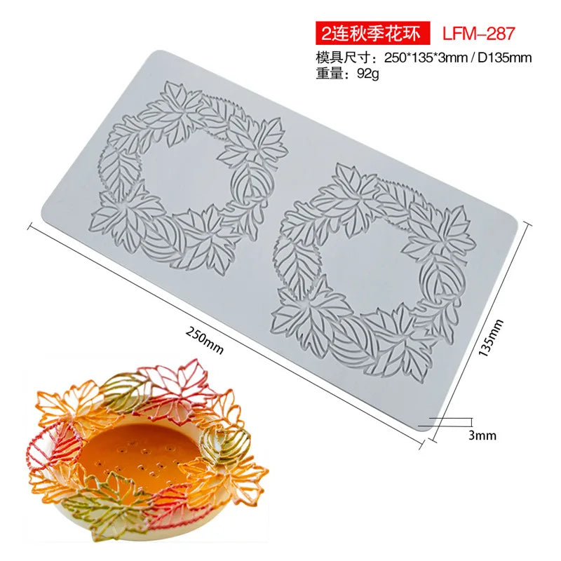 Various Leaf Butterfly  flower Silicone Cake Lace Mold Snowflakes deer Shape Fondant Mold Cake Decorating Tool  kitchen bakeware
