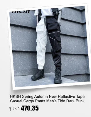 HKSH Autumn Winter Men's Tide Dark V-neck Cotton Jacket Women Splice Fur Patchwork Sleeveless Vest Zipper Chic Down Coats HK2466