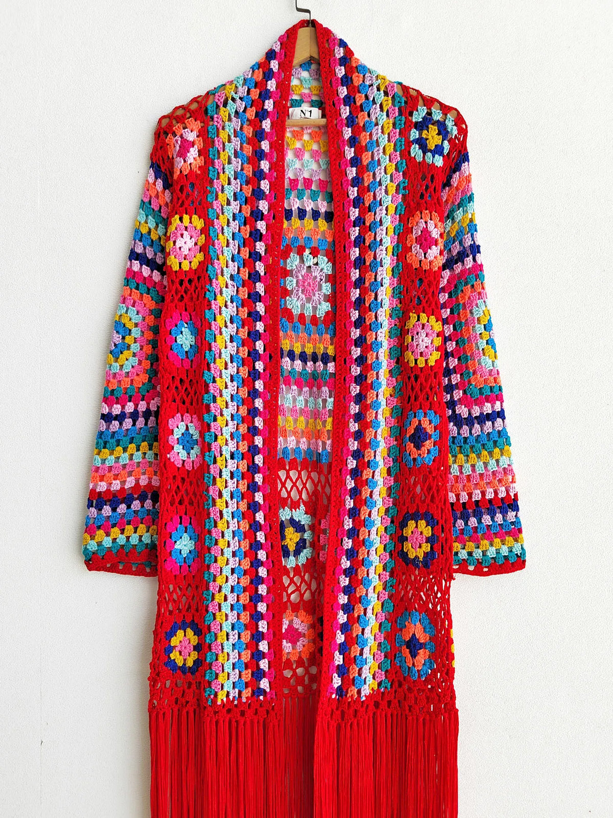 Crochet Knitted Women Cardigan Cover Ups Tassel Plaid Long Coat Bohemian 2023 Summer Beach Bikini Covers Sexy Hook Vestidos