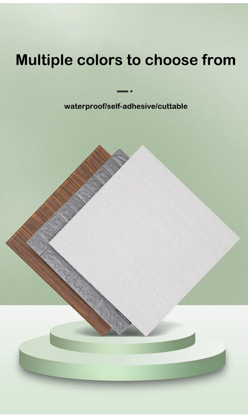 Wallpaper Home brick Foam Panels 3D Wall Stickers Self-adhesive DIY Embossed Stone Wallpaper Home Decor Living Room Kitchen