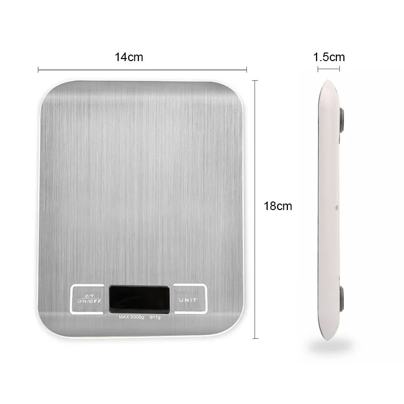 Electronic Digital Scales 5kg 10kg 1g  Weights Scale Stainless Steel  Food Balance Measure Tools LED Display Kitchen Scale