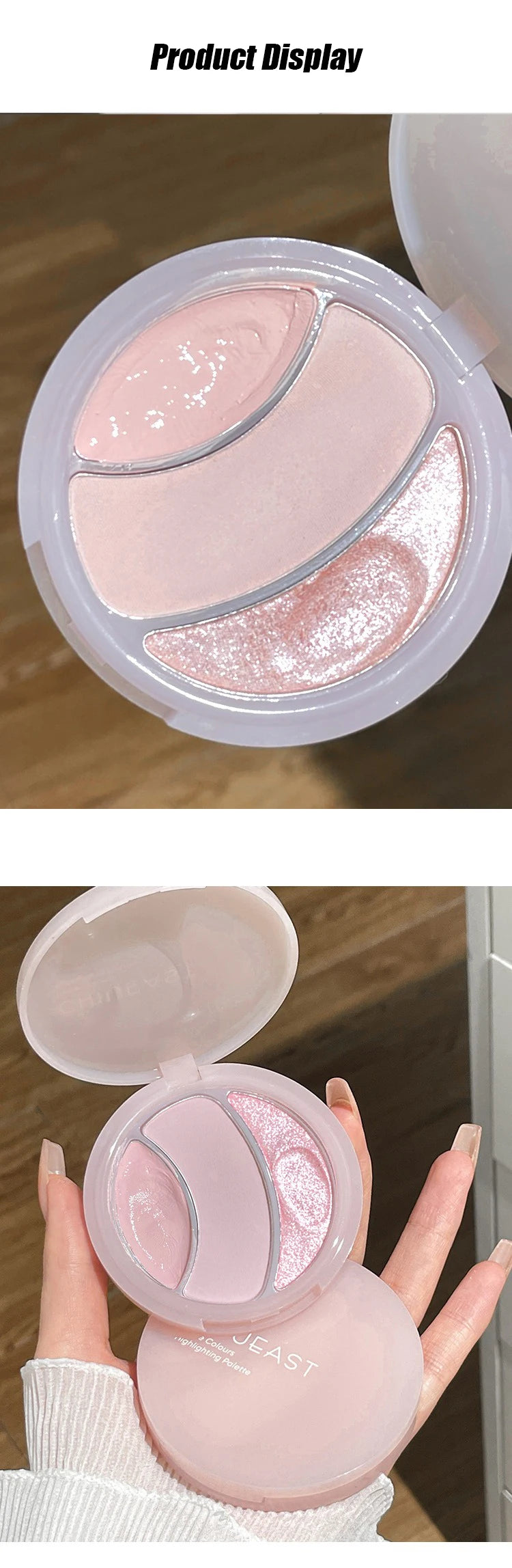 3-color Highlighter Palette Multi-use Mash Potato Pearlescent Matte Facial Contour Powder Cream Natural 3D Face Brighten Makeup