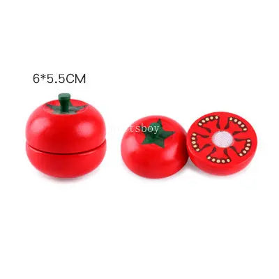 1Pcs Fruit Cutting Educational Toys Wooden Paste Stickers Vegetable Fruit Cutting Kitchen Toy Educational Toy For Children Gift