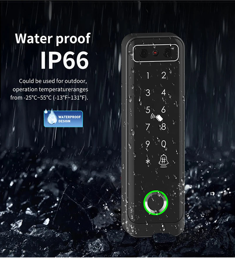 TTLOCK 3D Face Recognition Access Control Keypad Door Lock Opener Fingerprint E-Key Code App RF Remote Facial RFID Card Unlock