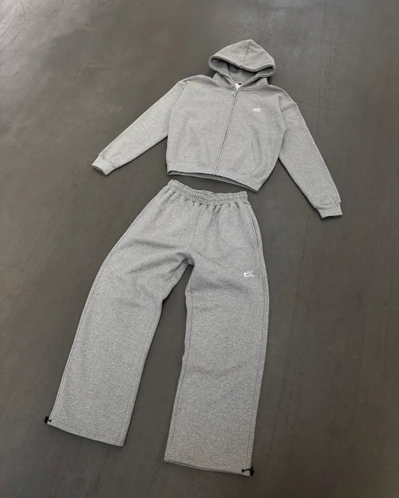 Europe and the United States Vintage Pop Men suit Unique embroidered High Street Harajuku top oversize Fall casual tracksuit