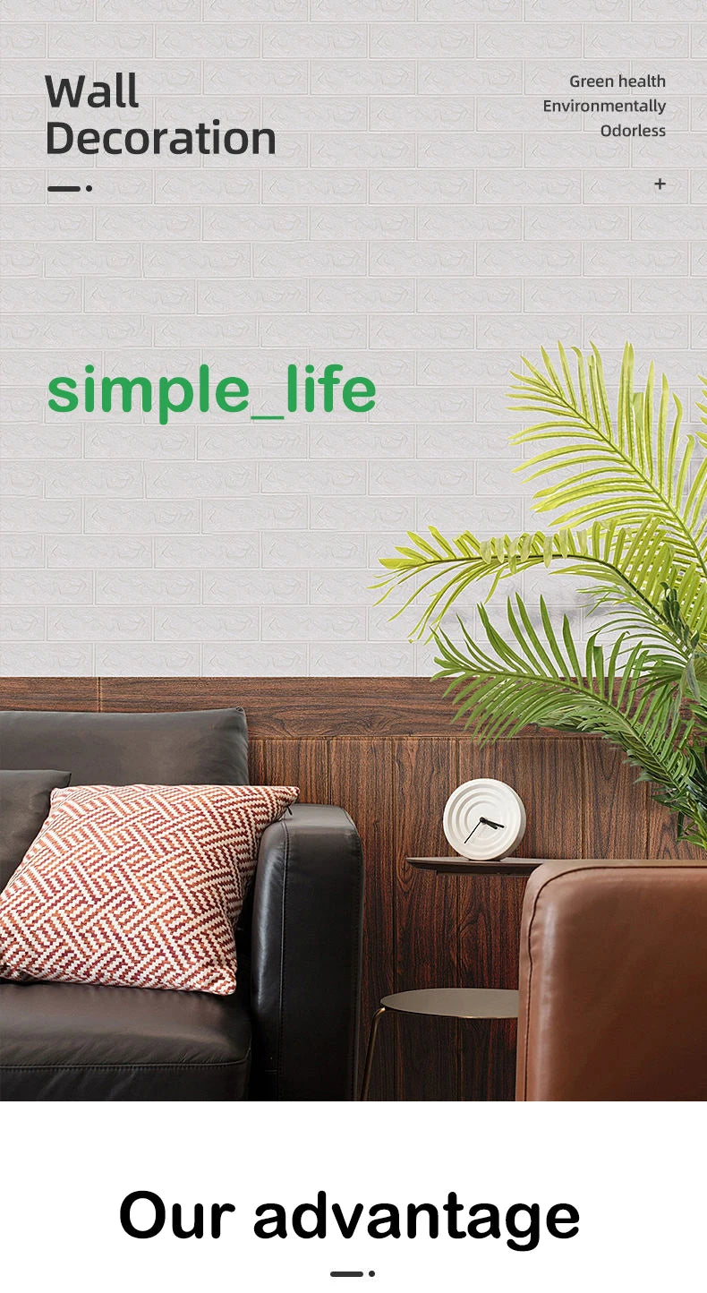 Wallpaper Home brick Foam Panels 3D Wall Stickers Self-adhesive DIY Embossed Stone Wallpaper Home Decor Living Room Kitchen