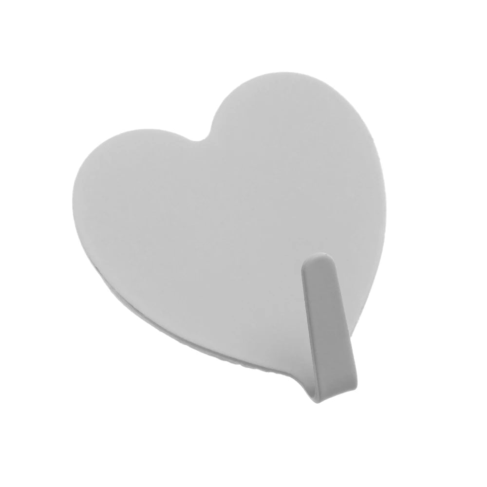 1pc Metal Heart-shaped  Cartoon Chef Shape Strong Adhesive Paste Wall Bearing Kitchen Hook No Trace Waterproof Bathroom Supplies