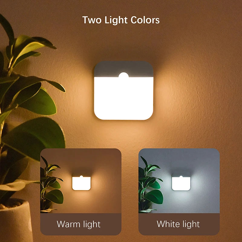 LED Wireless Night Light, Human Motion Sensor Lantern Rechargeable Wall Lamp, for Camping Summer Stairs Closet Kitchen Toilet