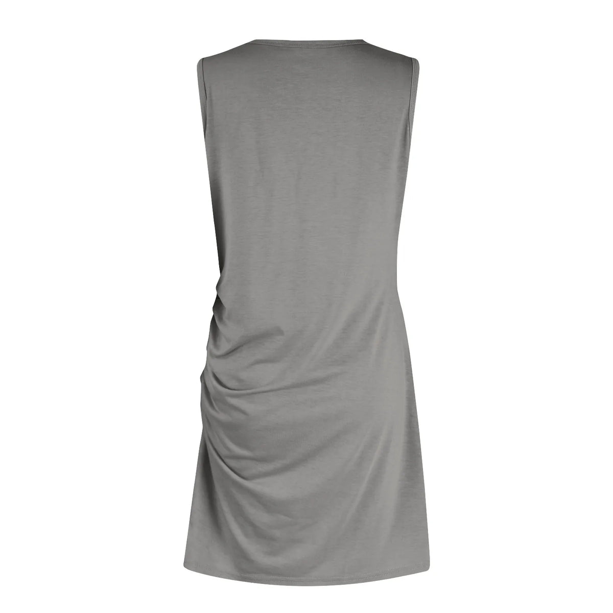 Women'S 2024 Summer Casual Beach Dress Round Neck Short Sleeveless Wrap Party Club Pleated Slim T Shirt Dresses