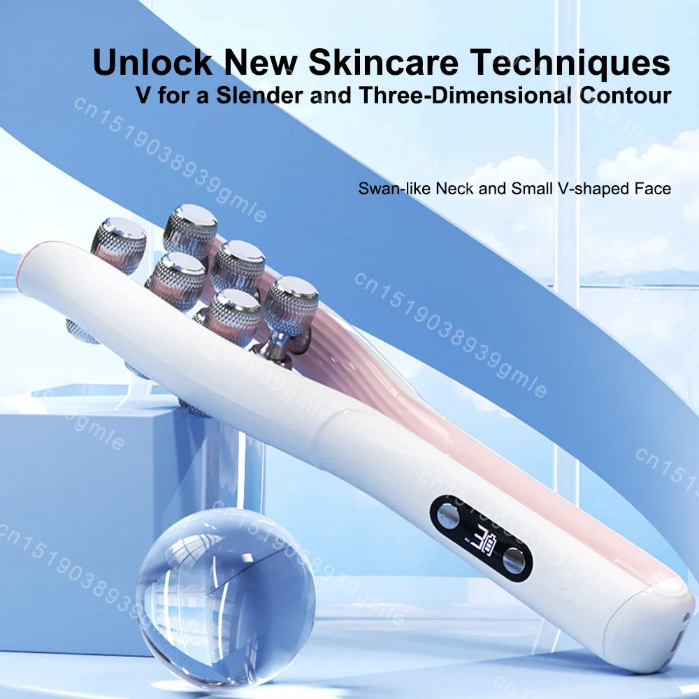EMS Micro-Current Face Massage Roller Neck Face Lifting Firming Facial Lift Massager Anti Wrinkle Face Slimming Beauty Skin Care