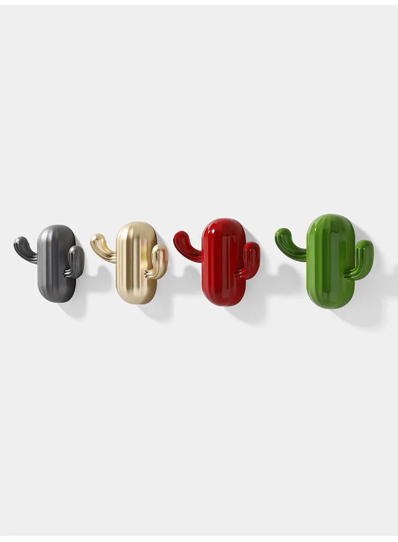 Kitchen Cabinet Storage Cactus Wall Hook Adhesive Practical Pot Plant Wall Hanger Home Decor Organizer Key Rack Bathroom Hook