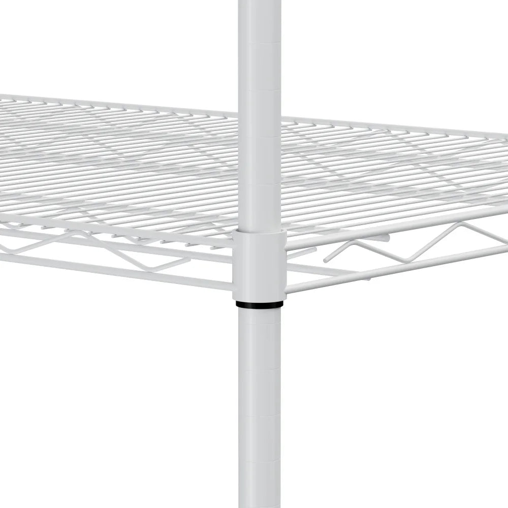 Warehouse supermarket kitchen other 5-layer heavy-duty adjustable shelves with wheels  adjustable feet  frame bearing 300 pounds
