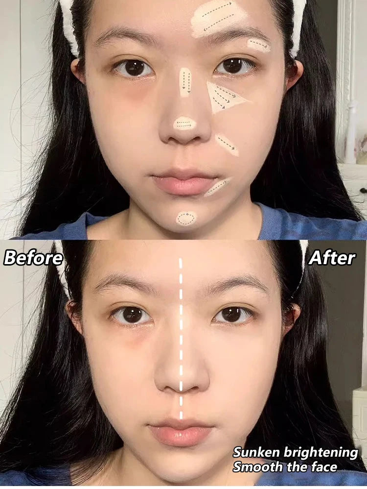 3-color Highlighter Palette Multi-use Mash Potato Pearlescent Matte Facial Contour Powder Cream Natural 3D Face Brighten Makeup