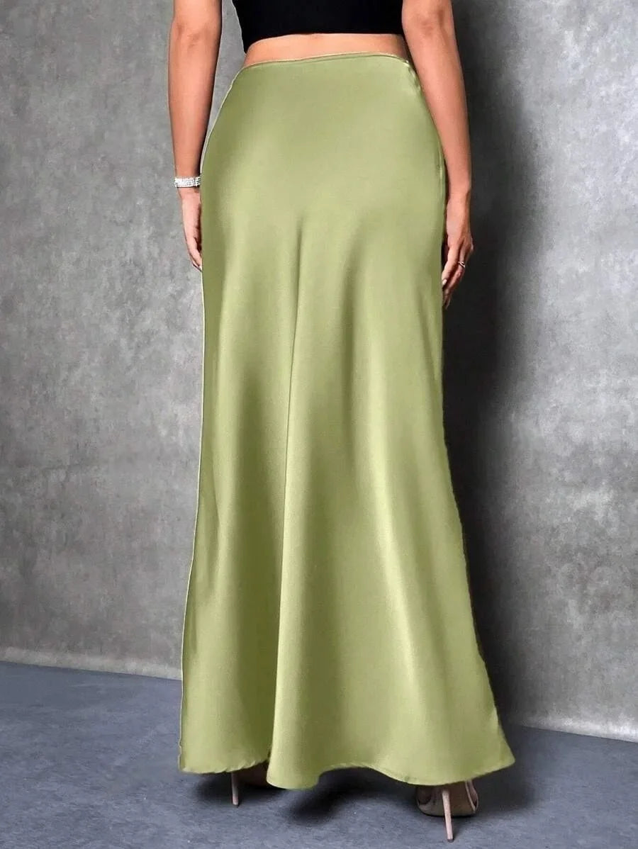 New Style European And American Fashion Colorful Velvet A- Line Skirt Long Dress For Women Autumn Winter 2023 Simple Design