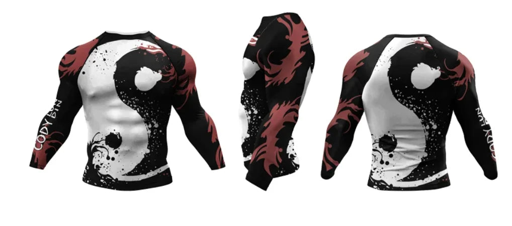 Popular Beach Surf Wear Short Sets For jiu jitsu Bjj No Gi Rashguard+Grappling Shorts Cool Westling stretchy Running Gym Clothes