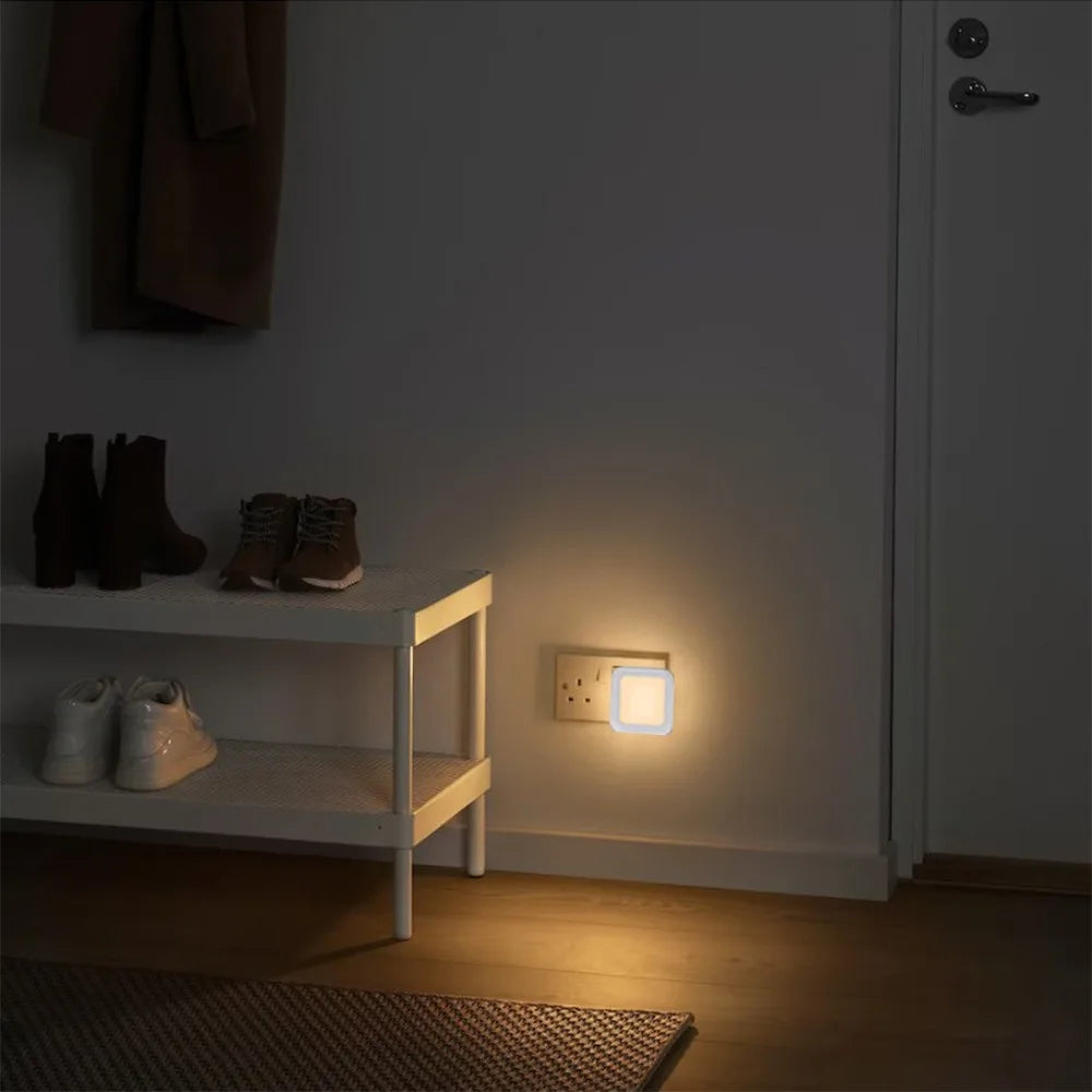 LED Plug in Night Lights Light Control Sensor Lamp Dimmable Energy Saving Lamp Under Cabinet light for Kitchen Aisle WC Bedroom