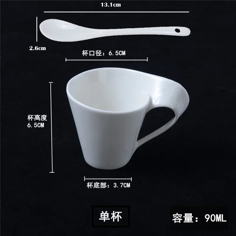 Espresso Cup Ceramic Mug with Spoon and Cup Holder Kitchen Bar Supplies Continental Set Mug Home Living Room Decor Wine Set