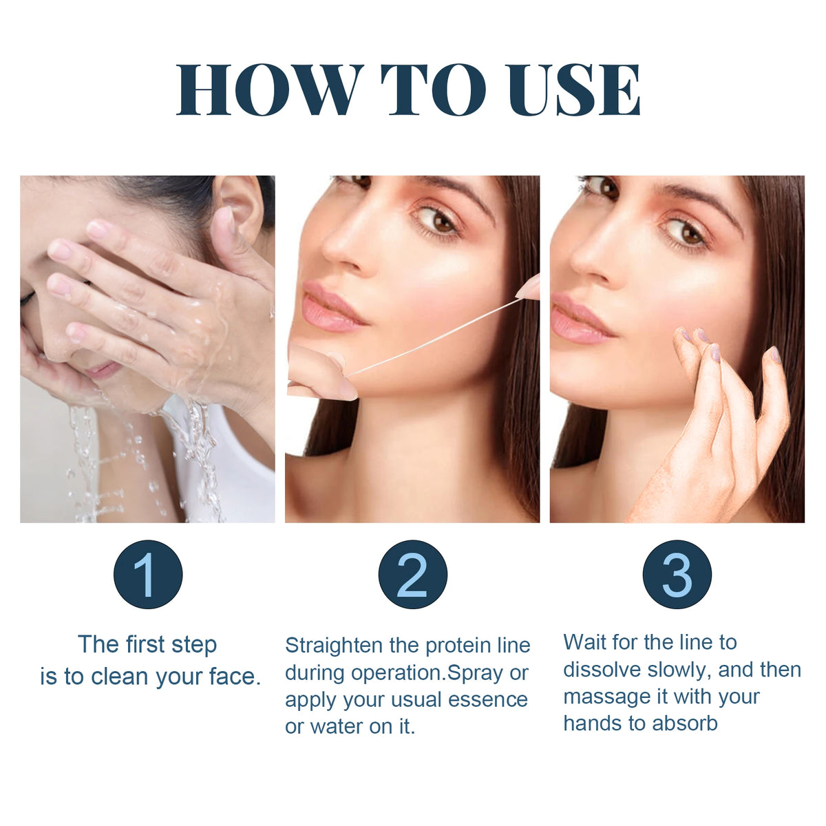 60Pcs Gold Protein Line Fade Wrinkle Firming Facial Filler No Needle Absorbable Smoothing Hydrolyzed Collagen Thread Serum