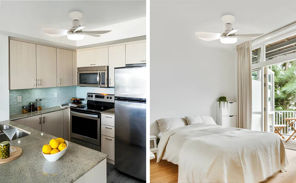 LED 40W Socket Ceiling Fan with Light, 20.5in Screw Ceiling Fans with Lights with Remote, For Bedroom/Garage/Kitchen