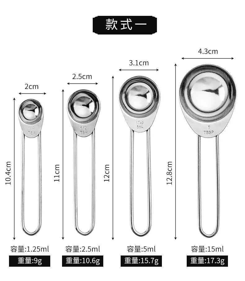4 Pcs Stainless Steel Measuring Spoon Set High Quality  Graduated   Baking Home Kitchen Tool Salt Coffee s