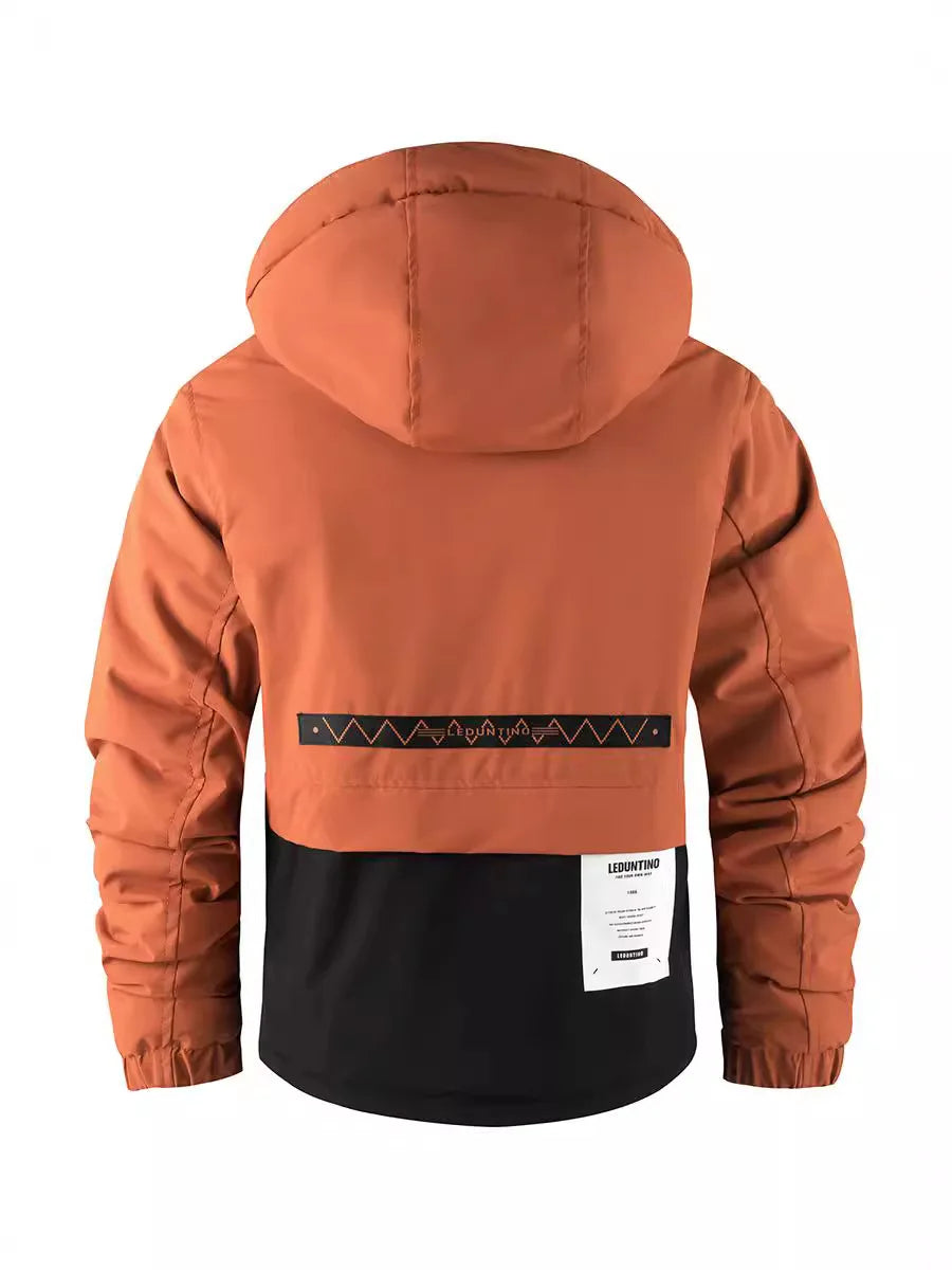 New men's thick padded jacket outdoor warm padded jacket winter men's large size hooded jacket waterproof