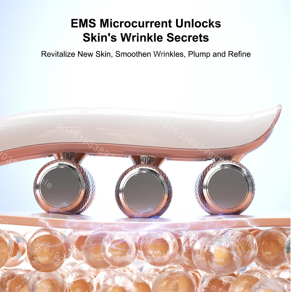 EMS Micro-Current Face Massage Roller Neck Face Lifting Firming Facial Lift Massager Anti Wrinkle Face Slimming Beauty Skin Care