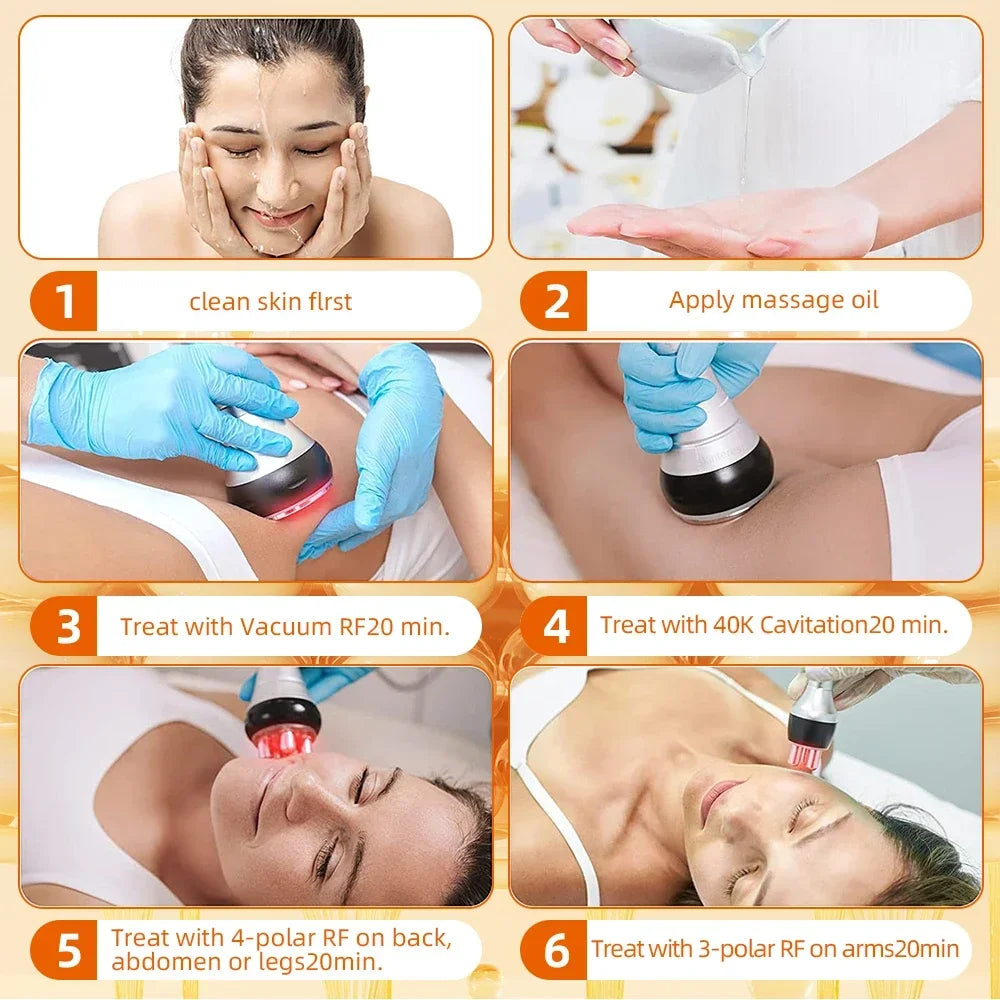 40K 3/4 IN 1 Cavitation  Body Slimming Machine Facial Massager Skin Tighten Face Lifting Vacuum Suction Beauty Device