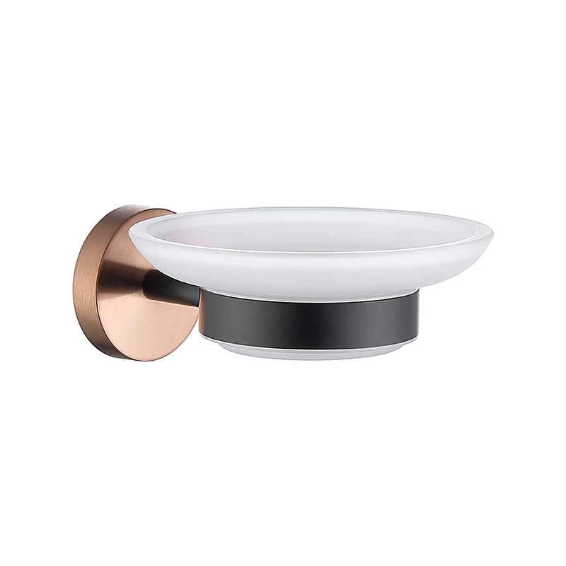 Soap Dish holder for Kitchen Bathroom Accessories Wall Mount Soap Dispenser Soap Rack With Glass Dish Metal Soap Holder Gold