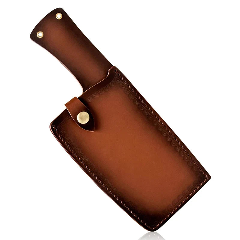 Kitchen Chef Cleaver Chopping Knife Sheath Leather Slicing Blade Guards Protect Case Cover Camping Hunting Travel Scabbard Tools