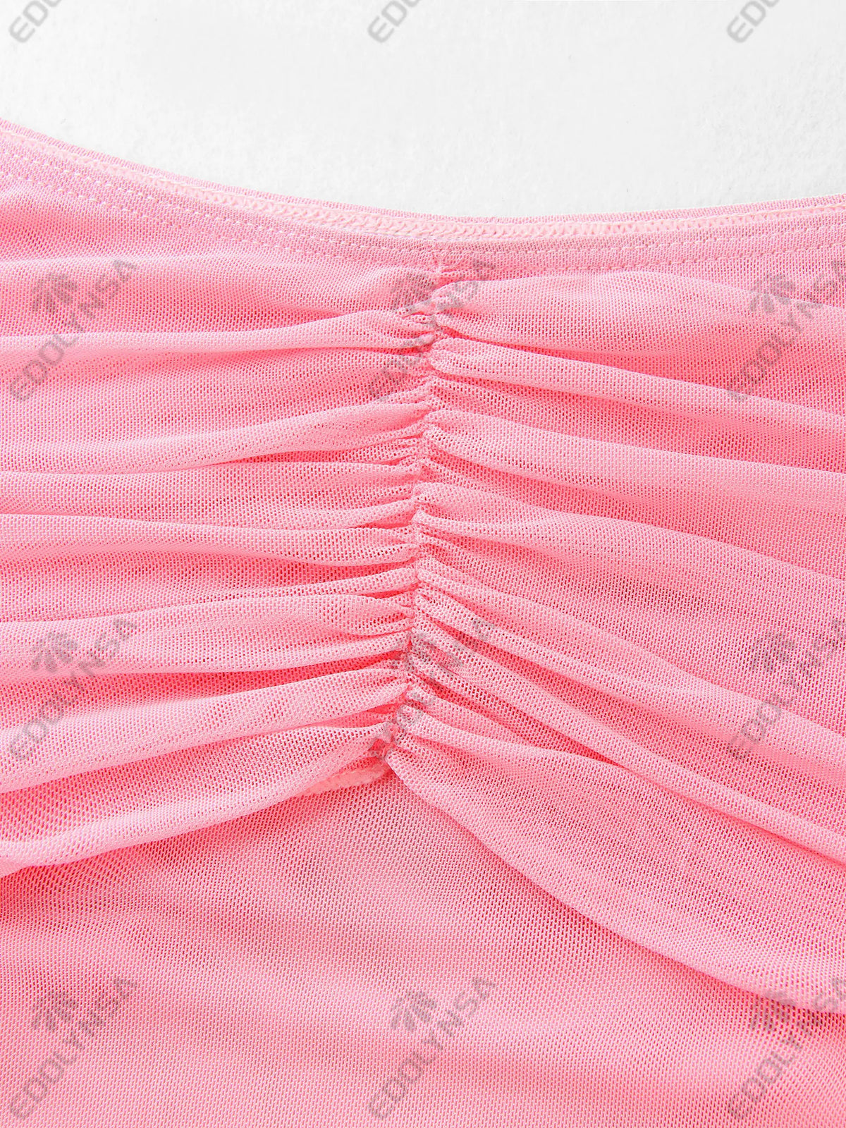 3 Piece Bikini Set 2025 Sexy Pink Swimwear Halter Bathing Suit with Sheer Skirt Beachwear Female Vacation Dresses Swimsuit K193
