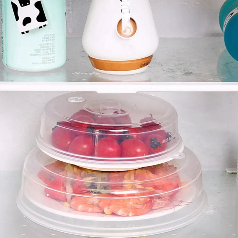 Large Microwave Splatter Cover Lid with Steam Vent Fresh Keeping Kitchen Stackable Sealing Disk Cover Universal Plate Bowl Cover