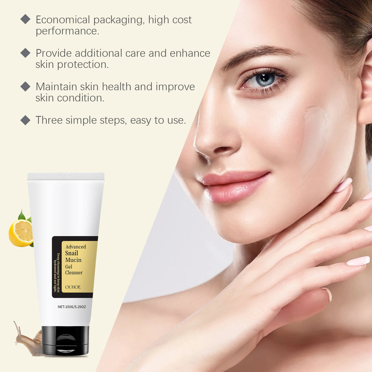Advanced Snail 96 Mucin Power Cleanser Moisturizing Cleaning Face Skin Lifting Firming Smoothing Nourishing Facial Skin Care