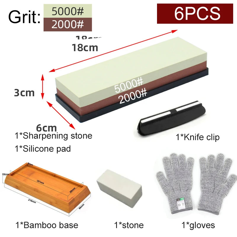Sharpening Stone Knife Professional Sharpener Whetstone Dual Side Set Grinding Shapner Water Wetstone Kitchen Accessories Tool