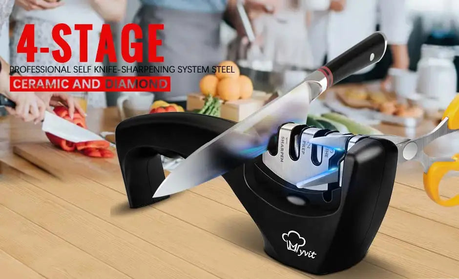 Knife Sharpener Professional Sharpening Stone Whetstone Grindstone 2/3/4 Stages Kitchen Knives Scissor Grinder Stone Householder