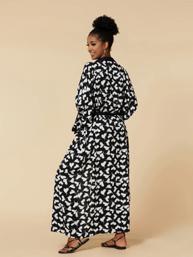 Para Praia Kimono Beach Robe Swimsuit Cover Ups Beachwear Long Flared Sleeve Dress Sarong Women Loose Cardigan Bikini Covers
